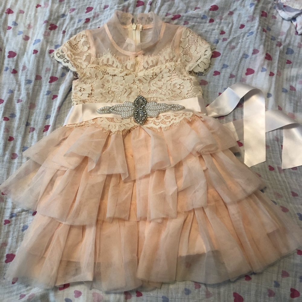 Toddler Trish Scully Dress with beaded satin Sash